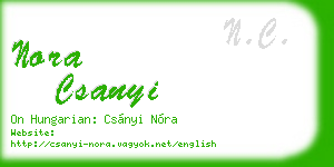 nora csanyi business card